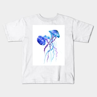 Jellyfish Design Blue Purple BEACH ARTWORK Kids T-Shirt